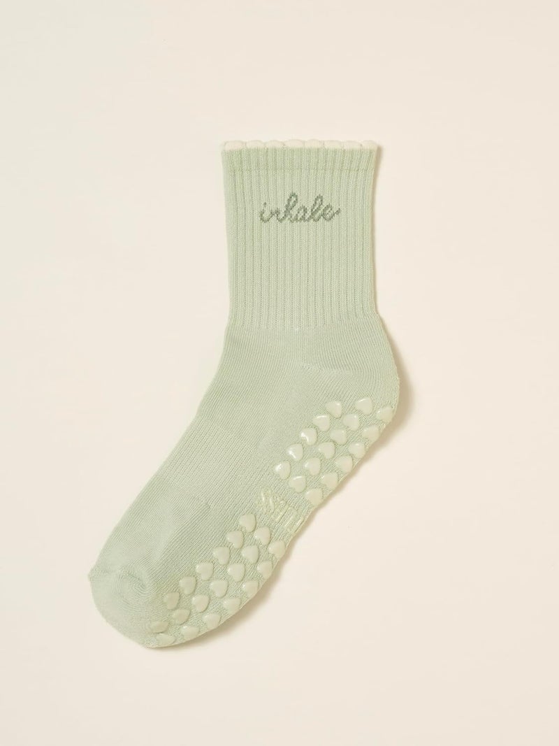 Shapes Studio Crew Half Calf Grip Socks, Cutest Fruits Pilates Socks, Ruffle socks, Non-Slip, Barre Yoga Fitness - Image 1